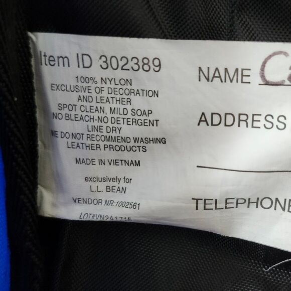 L.L. Bean Blue and Gray Nylon Logo Backpack - Picture 13 of 13